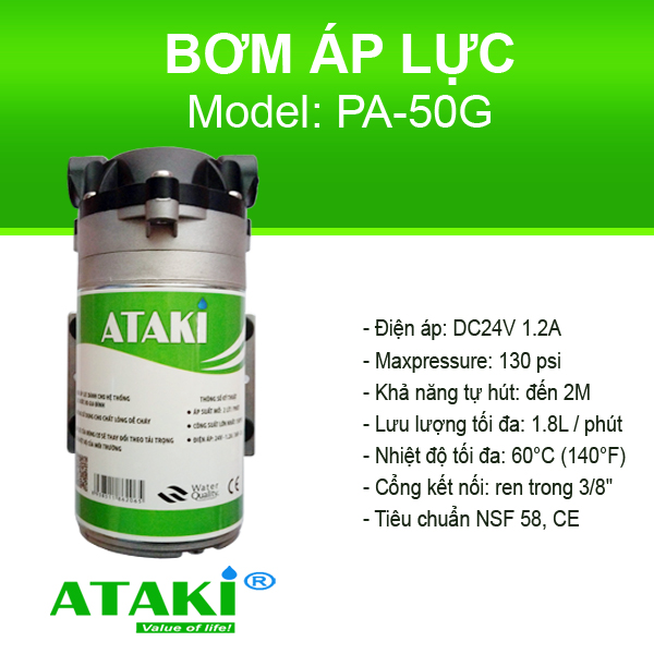 BÆ¡m Ã¡p lá»±c ATAKI PA-50G